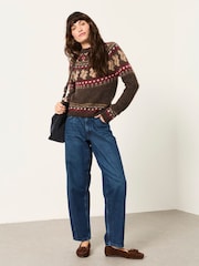 FatFace Squirrel Knitted Fairisle Jumper - Bild 4 av 6