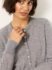 FatFace Halle Grey Sparkle Crew Neck Cardigan - Image 4 of 5