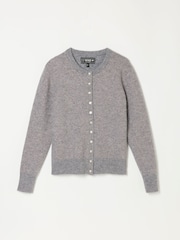 FatFace Halle Grey Sparkle Crew Neck Cardigan - Image 5 of 5