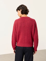 FatFace Skye Red Knitted Lace V Cardigan - Image 2 of 6