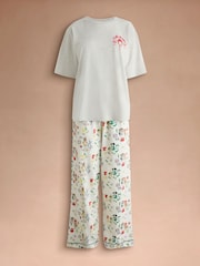 Cath Kidston Ecru Novelty Cat Print Pyjamas Set - Image 1 of 3