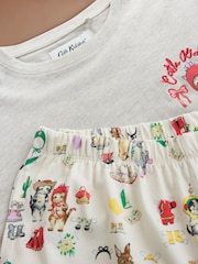 Cath Kidston Ecru Novelty Cat Print Pyjamas Set - Image 2 of 3