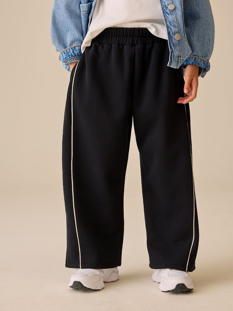 Black Side Pleat Wide Leg Joggers (3-16yrs) - Image 1 of 10