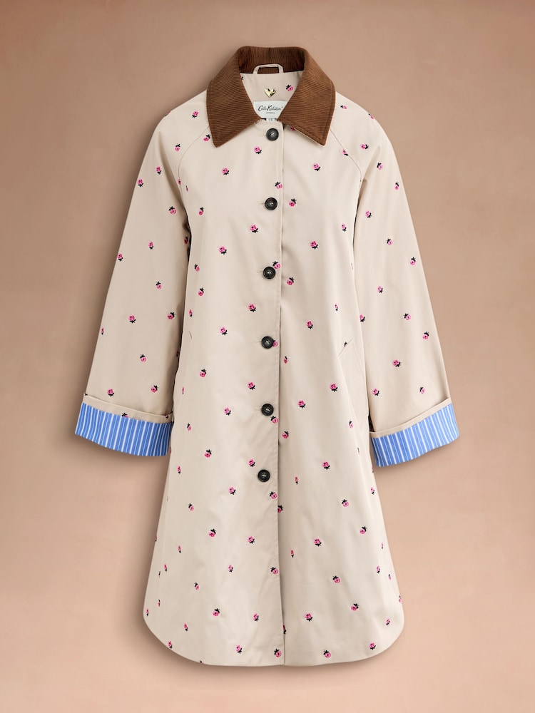 Cath Kidston Tan Brown Embroidered Trench Coat - Image 2 of 6