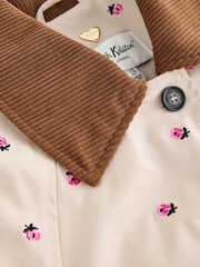 Cath Kidston Tan Brown Embroidered Trench Coat - Image 3 of 6