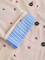 Cath Kidston Tan Brown Embroidered Trench Coat - Image 5 of 6