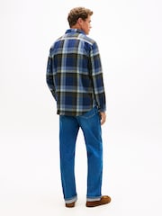 Tommy Hilfiger Blue Twill Relaxed Fit Padded Overshirt - Image 3 of 7