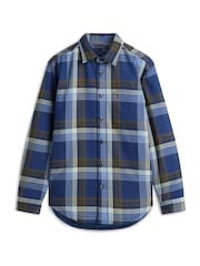 Tommy Hilfiger Blue Twill Relaxed Fit Padded Overshirt - Image 5 of 7