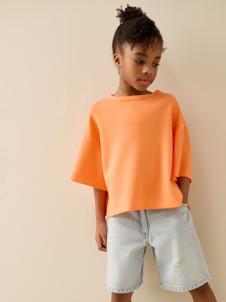 Orange Supersoft Oversized Boxy T-Shirt (3-16yrs) - Image 1 of 9 Orange Supersoft Oversized Boxy T-Shirt (3-16yrs) - Image 1 of 9