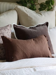 Ellenvale Interiors Chocolate Brown Esmee Linen Cushion Cover 50 x 30cm 45 X 45cm - Image 1 of 1