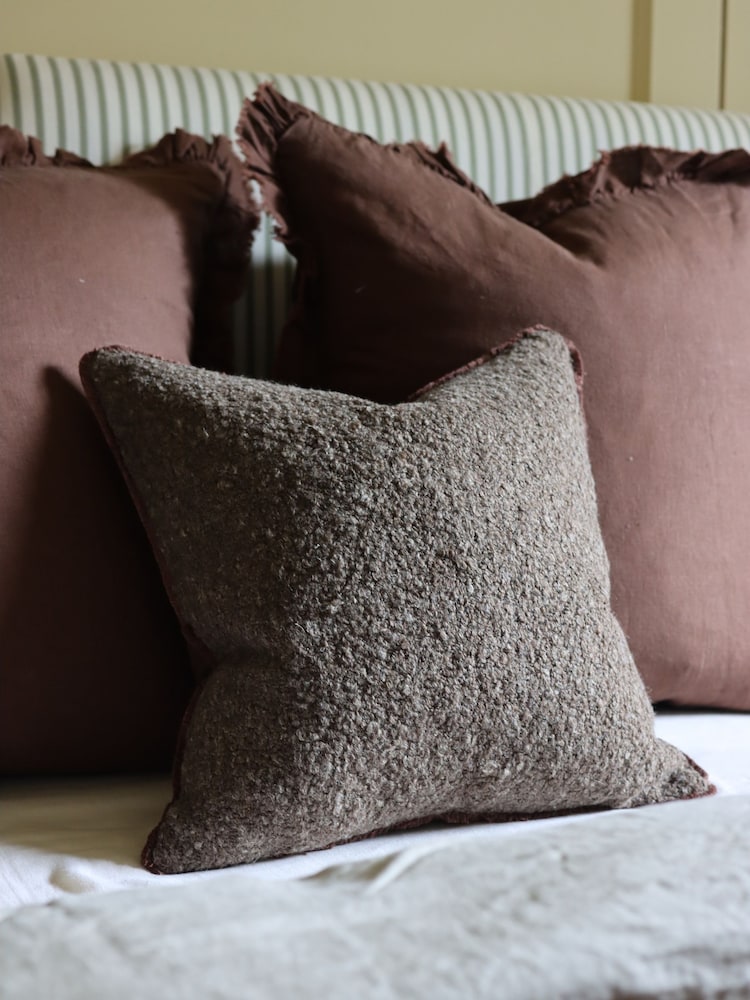 Ellenvale Interiors Chocolate Brown Sofia Boucle Cushion Cover 45x45 - Image 1 of 3 Ellenvale Interiors Chocolate Brown Sofia Boucle Cushion Cover 45x45 - Image 1 of 3
