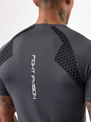 Gym King Grey Fight Division Combat Short Sleeve Rash Guard T-Shirt - Image 4 of 4