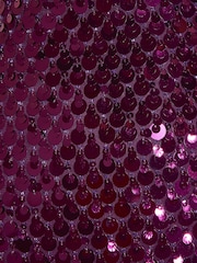 Friends Like These Aubergine Purple Petite Sequin Column Sleeveless Midi Dress - Image 6 of 6