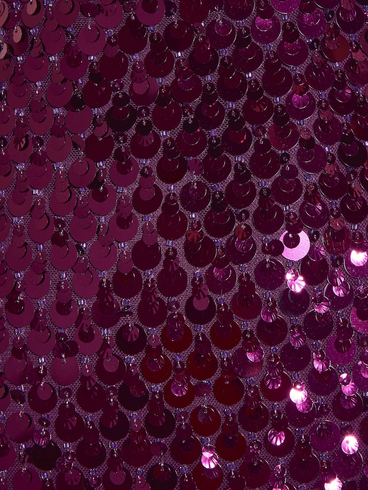Friends Like These Aubergine Purple Petite Sequin Column Sleeveless Midi Dress - Image 6 of 6