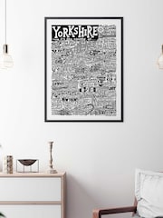 Sketchbook Design Multi Yorkshire Landmarks Illustration Framed Wall Art Print - Image 3 of 4