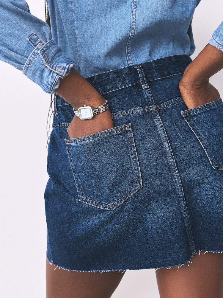 Buy Denim Dark Blue Denim Mini Skirt from Next USA