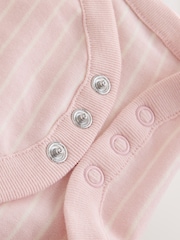 Ecru/Pink Cloud Long Sleeve Baby Bodysuits 5 Pack - Image 11 of 11