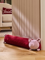 Red Christmas Pig In Blanket Draught Excluder - Image 1 of 2