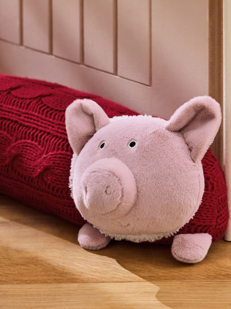 Red Christmas Pig In Blanket Draught Excluder - Image 2 of 2 Red Christmas Pig In Blanket Draught Excluder - Image 2 of 2