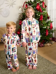 Ecru All Over Print Christmas Matching Family Pyjamas (9mths-16yrs) - Image 1 of 9