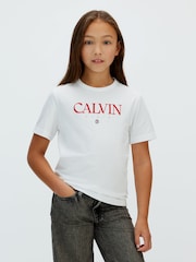 Calvin Klein White Logo T-Shirt - Image 1 of 6