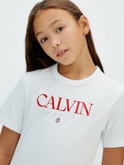 Calvin Klein White Logo T-Shirt - Image 4 of 6