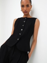 River Island Black Sleeveless High Neck Waistcoat - Image 2 of 4