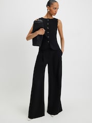River Island Black Sleeveless High Neck Waistcoat - Image 3 of 4