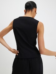 River Island Black Sleeveless High Neck Waistcoat - Image 4 of 4