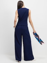 River Island Blue Tailored Wide Leg Trousers - Image 3 of 4