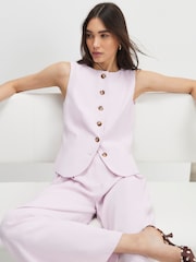 River Island Pink Sleeveless High Neck Waistcoat - Image 4 of 4