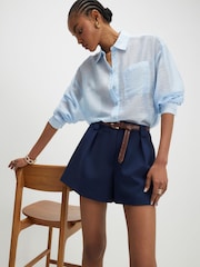 River Island Plaited Belt Tailored Shorts - تصویر 4 از 4