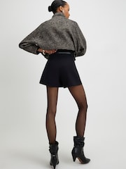 River Island Black Plaited Belt Tailored Shorts - Image 4 of 4