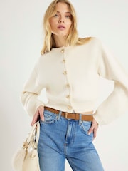 River Island Strickjacke mit strukturierten Ärmeln - Bild 3 von 4