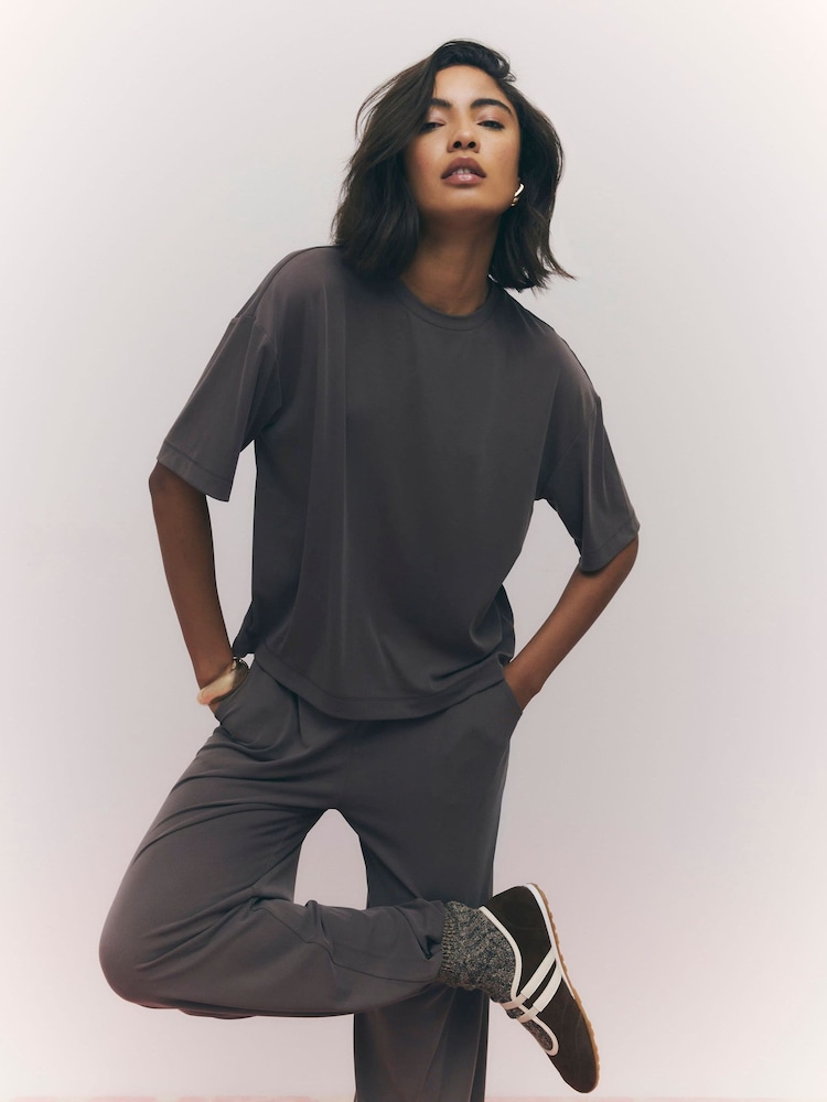 River Island Brown Short Sleeve Soft Touch T-Shirt - Image 1 of 4