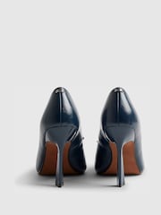 River Island Blue Bow Heeled Court Shoes - Image 4 of 4