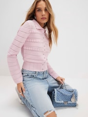 River Island Scallop Trim Daisy Cardigan - תמונה 3 מתוך 4