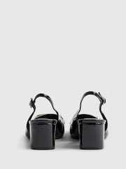 River Island Black Slingback Heeled Loafer Court Shoes - Image 3 of 5