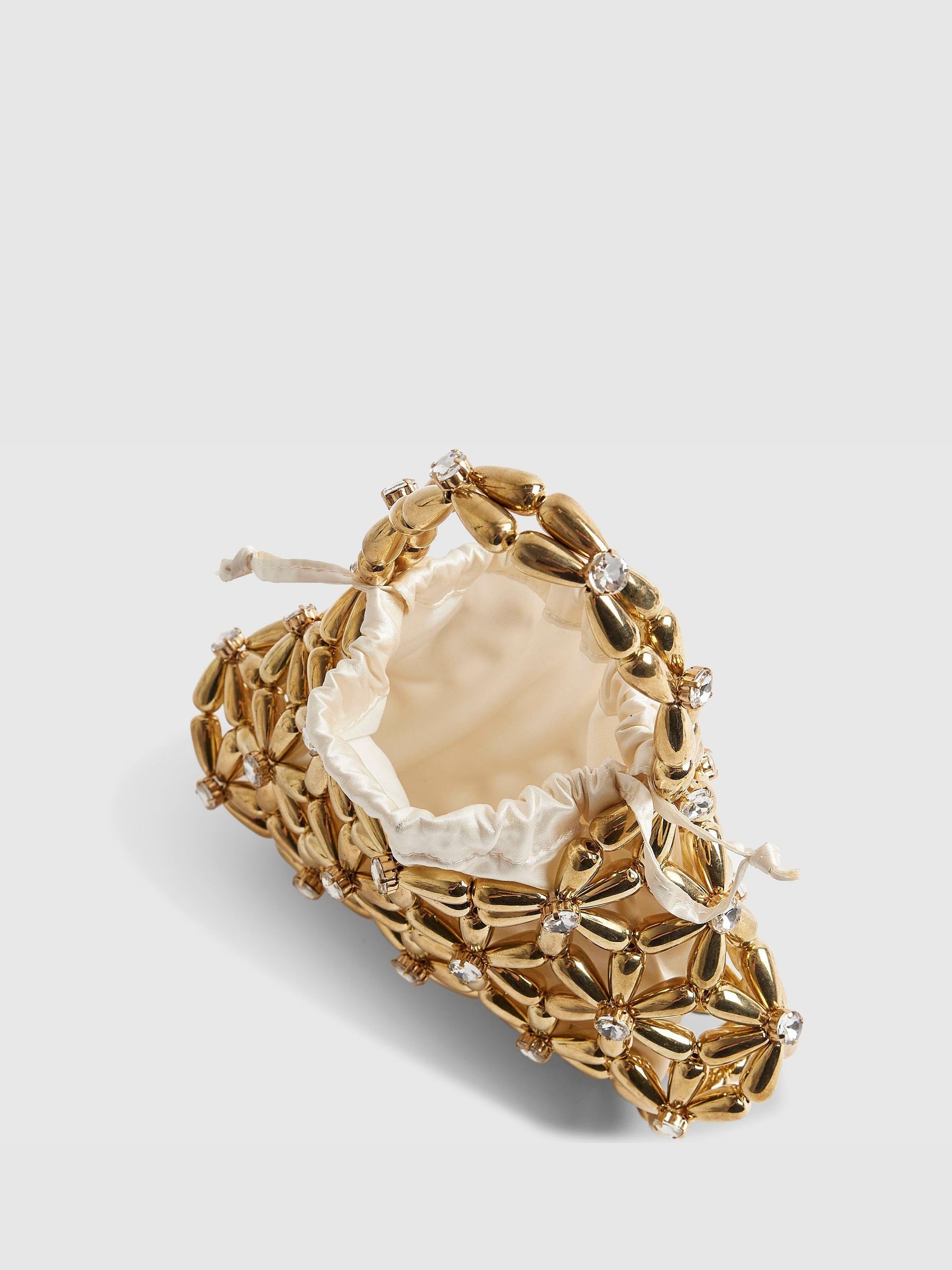 Buy River Island Gold Beaded Flower Grab Bag from the Next UK