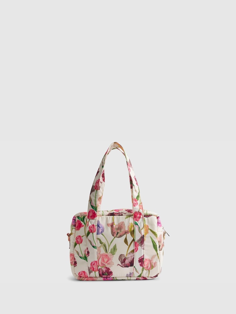 River Island Cream Tulip Print Holdall - Image 2 of 5