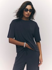 River Island Grey Short Sleeve Soft Touch T-Shirt - Image 1 of 4