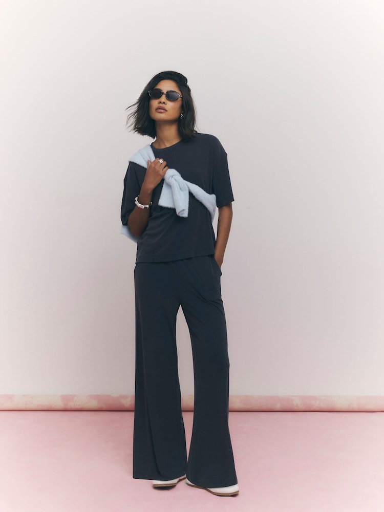 River Island Grey Short Sleeve Soft Touch T-Shirt - Image 4 of 4