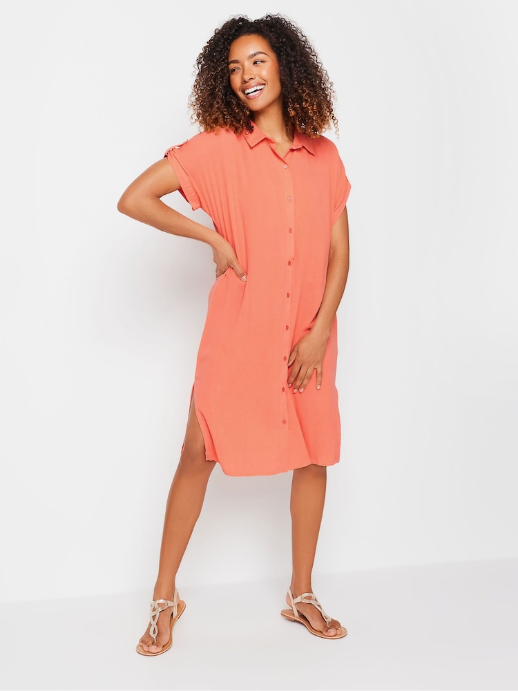 M&Co Pink Short Sleeve Crinkle Shirt - Image 2 of 6