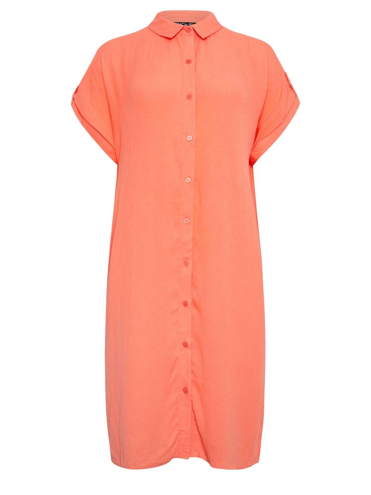 M&Co Pink Short Sleeve Crinkle Shirt - Image 6 of 6