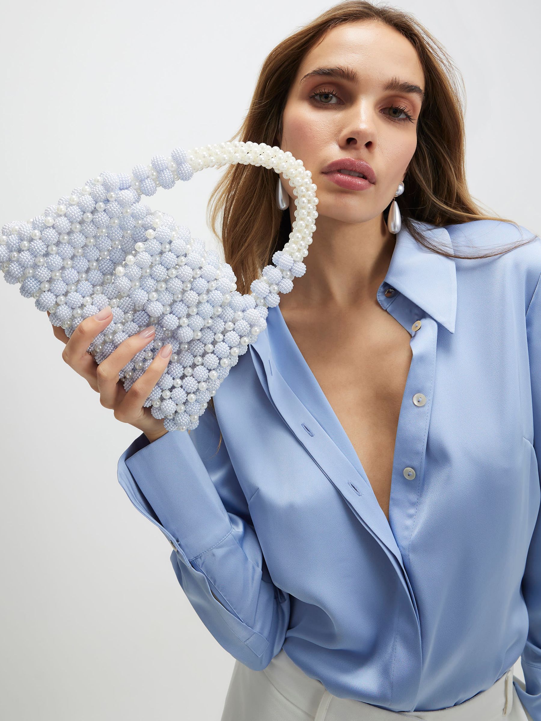Buy River Island Blue Beaded Pearly Grab Bag from Next USA