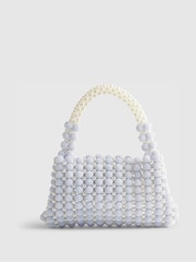 River Island Blue Beaded Pearly Grab Bag - Image 2 of 3