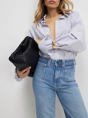 River Island Blue High Rise Pocket Front Flared Jeans - Image 4 of 4