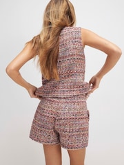 River Island Fringe Hem Boucle Shorts - 4的图像3｝