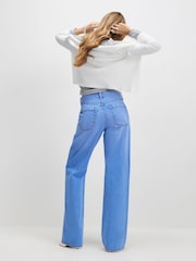 River Island Blue Mid Rise Relaxed Straight Jeans - Image 2 of 3