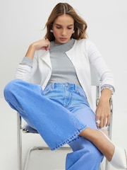 River Island Blue Mid Rise Relaxed Straight Jeans - Image 3 of 3